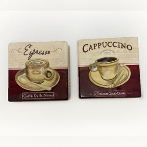 Vntge Coffee Bistro 8x 8 Cappuccino Espresso Porcelain Decor Tiles Raised Design